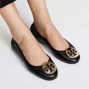 Tory Burch Black Leather Flats